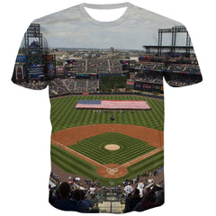 Baseball T shirts Men Stadium Shirt Print Game T shirts Funny White Tshirt Anime