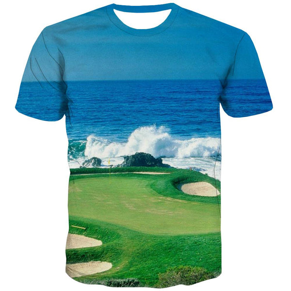 Lawn T-shirt Men Golf T-shirts 3d Forest Shirt Print Natural Tshirts Cool Game Tshirts Novelty