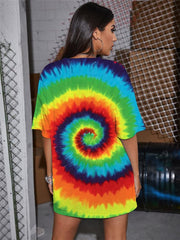 Dizziness T Shirt Women Colorful T-shirts 3d Rainbow Shirt Print Art Punk Rock