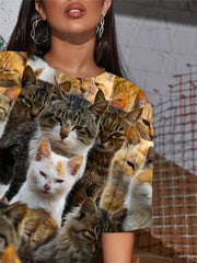 Cat T-shirt Women Animal Funny T shirts Home Shirt Print Lovely Punk Rock Harajuku Tshirt Printed