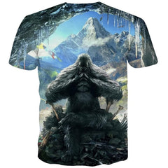 Orangutan T-shirt Men Animal T-shirts 3d Ferocious Tshirts Casual Black Tshirt Printed