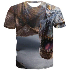 Dinosaur T-shirt Men Terror Tshirts Casual Hip Hop Tshirt Anime Halloween T-shirts Graphic Harajuku Shirt Print - KYKU