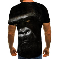 Orangutan T-shirt Men Animal T-shirts 3d Ferocious Tshirts Casual Black Tshirt Printed