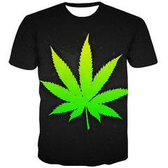 Weeds T shirt Men Green T-shirts 3d Leaves Funny T shirts Short Sleeve summer