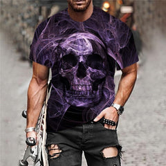 Skull T-shirt Men Abstract Shirt Print Skeleton Funny T shirts Mens Clothing