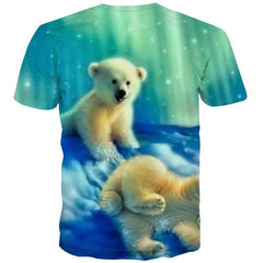 Bear T shirt Men Animal Funny T shirts Galaxy Shirt Print Hip Hop Tshirts Casual