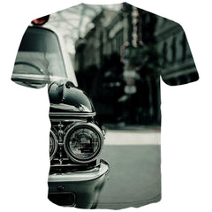 Racing Car T-shirt Men Metal Tshirt Printed City Shirt Print Gray Tshirts Cool Retro Tshirts Novelty