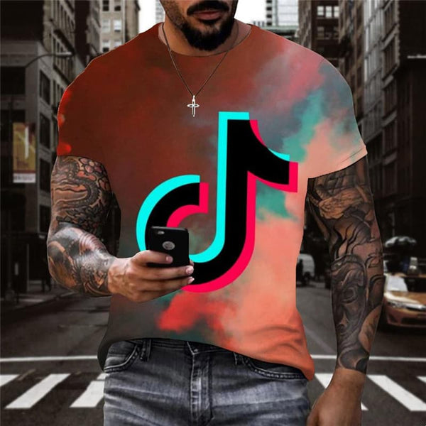 Douyin T shirt Men Cloud Shirt Print Music Tshirt Printed Rock T-shirts 3d