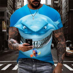 Shark T-shirt Men Ocean Tshirts Casual Animal T-shirts 3d Blue Funny T shirts Funny Tshirt Printed