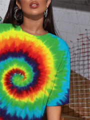 Dizziness T Shirt Women Colorful T-shirts 3d Rainbow Shirt Print Art Punk Rock