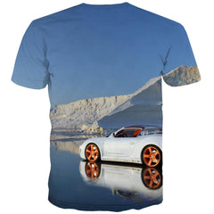 Racing Car T shirts Men Metal Tshirt Printed City T shirts Funny Gray T-shirts 3d Retro T-shirts Graphic