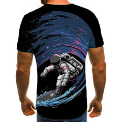 Astronaut T shirt Men Surf Anime Clothes Galaxy T-shirts 3d Universe Tshirts Casual
