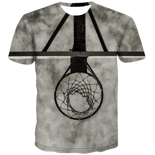 Basketball T-shirt Men Night View T-shirts Graphic Galaxy Tshirt Printed City T shirts Funny