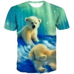 Bear T shirt Men Animal Funny T shirts Galaxy Shirt Print Hip Hop Tshirts Casual
