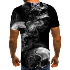Skull T shirt Men Smoke Cloud T-shirts 3d Skeleton Funny T shirts Hip Hop Tshirts Casual