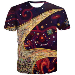 Colorful T-shirt Men Abstract Tshirt Printed Psychedelic Tshirts Casual Hilarious Tshirts Cool Christmas Shirt Print - KYKU