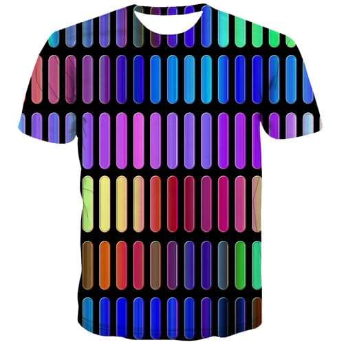 Psychedelic T shirts Men Colorful Shirt Print Harajuku T shirts Funny Gothic Tshirts Cool Abstract Tshirts Casual Short Sleeve - KYKU