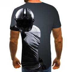 Football T-shirt Men Black Anime Clothes Street T-shirts 3d Mens Clothing