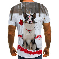 dog tshirt Novelty 3D shirt Puppy Cute Pets Cool men art costume big Smart dogs