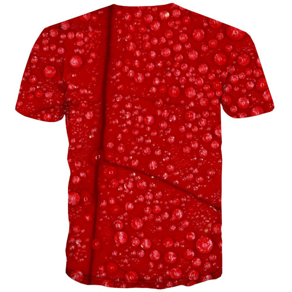 
red water drop pattern shirts top tee special texture men art costume different Cool
                