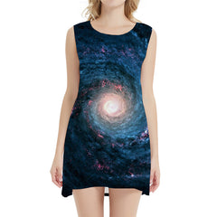 Galaxy Space Dress Women Nebula Bodycon Dress Black Hole Halter Sleeveless Vortex Ladies Dresses Flame 3d Print Womens Clothing