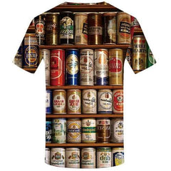 Beer T shirts Men Metal Shirt Print Colorful Tshirt Anime Harajuku Tshirts Cool Short Sleeve Hip hop Unisex S-5XL O-neck Rock - KYKU