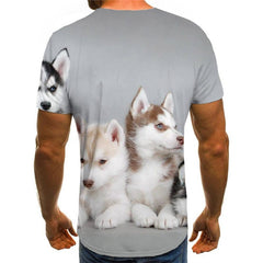 shirt Husky dog Puppy Cute Pets Cool Casual art costume men big Smart Husky dogs