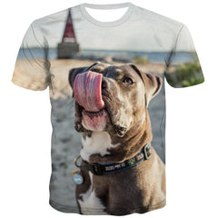 dog shirt Puppy Cute animal top tee big Smart dogs Casual art costume men's