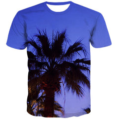 Coconut tree lantern tshirt festival top tee men Cool Christmas art costume