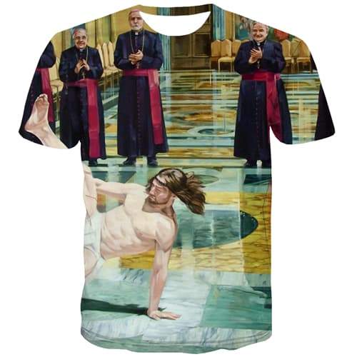 Graffiti T shirts Men Painting Tshirts Cool Colorful T-shirts 3d Funny T shirts Funny Leisure Tshirt Printed Short Sleeve - KYKU