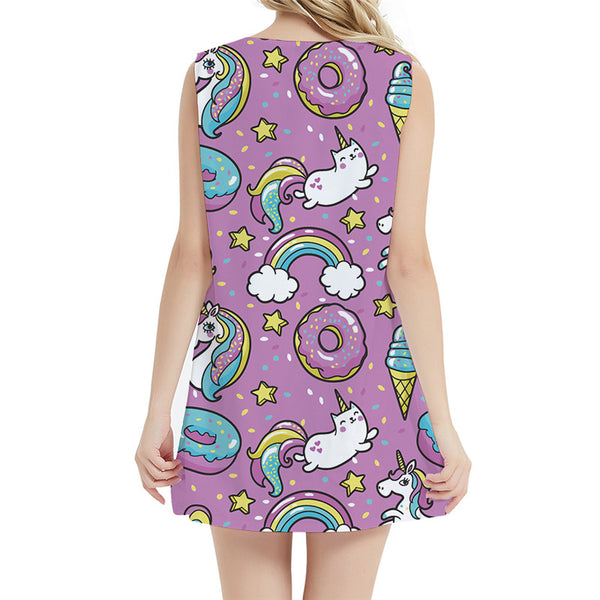 
Unicorn Dress Women Animal Tank Rainbow Office Harajuku 3d Print Pink Korean Style Womens Clothing Vintage
                