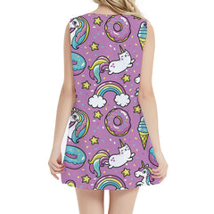 Unicorn Dress Women Animal Tank Rainbow Office Harajuku 3d Print Pink Korean Style Womens Clothing Vintage