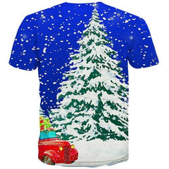 Christmas Tree T-shirt Men Christmas Tshirt Anime Snow T-shirts 3d Harajuku Shirt Print Funny Tshirts Casual Short Sleeve summer - KYKU