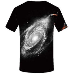 Galaxy Space T-shirt Men Black T-shirts Graphic Astronaut Tshirts Casual Vortex T-shirts 3d Funny Tshirt Printed Short Sleeve - KYKU