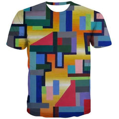Graffiti T-shirt Men Colorful Tshirts Novelty Vintage Tshirts Casual Art Shirt Print Harajuku Tshirt Printed Short Sleeve - KYKU