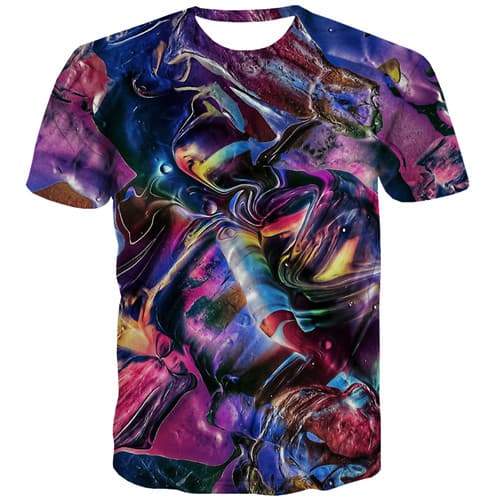 Psychedelic T-shirt Men Graffiti T-shirts Graphic Abstract T shirts Funny Colorful Tshirt Printed Gothic Tshirts Cool - KYKU