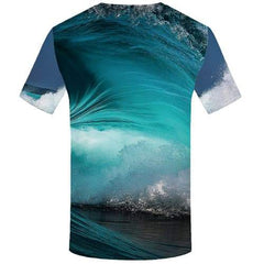 Wave T-shirt Men Blue Tshirts Novelty Harajuku T-shirts Graphic Water Shirt Print Gothic Tshirt Anime Short Sleeve Full Print - KYKU