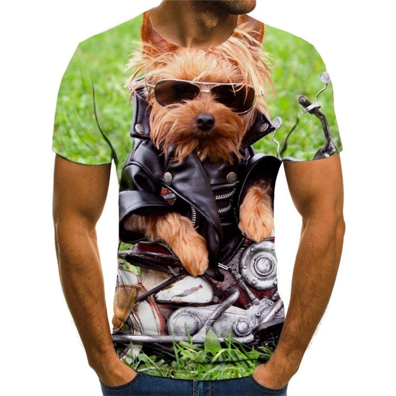 
dog shirt Puppy Cute animal tee shirt big Smart dogs Casual art costume male
                