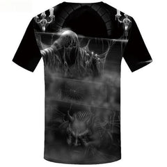 Skull T shirts Men Spider Web Tshirt Anime Black Tshirts Casual Punk T-shirts 3d Short Sleeve Full Print Unisex New O-neck