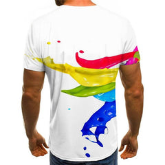 tshirt abstract  personality Casual shirt 3D  art costume men's fun geometric colorful art Casual