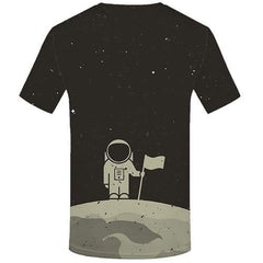 Astronaut T-shirt Men Cartoon Tshirts Casual Gray Tshirt Anime Galaxy Space Shirt Print Retro Tshirts Novelty Short Sleeve - KYKU