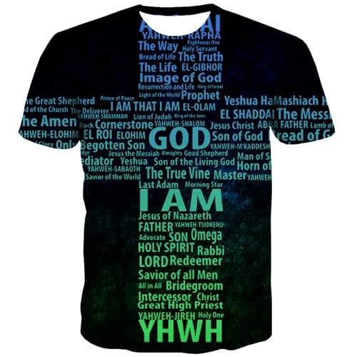 Jesus T-shirt Men Letter Tshirts Casual Abstract Tshirts Cool Hip Hop Shirt Print Short Sleeve Punk Rock Men women Tee O-neck - KYKU