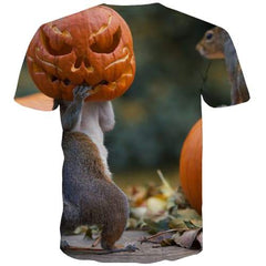 Animal T shirts Men Pumpkin T-shirts 3d Halloween Tshirts Novelty Funny T-shirts Graphic Street Tshirts Casual Short Sleeve - KYKU