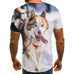 t shirts Husky dog Puppy Cute Pets Novelty 3D shirt art costume big Smart Husky dogs men Casual