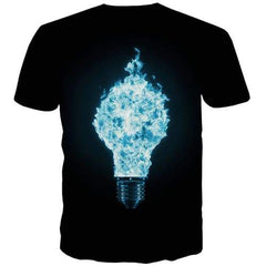 Fire T-shirt Men Psychedelic Shirt Print Flame T-shirts 3d Punk Tshirts Cool Gothic Tshirt Printed Short Sleeve Fashion Men Tee - KYKU