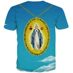Jesus T-shirt Men Our Lady Tshirts Cool Christian Tshirts Novelty Metal T shirts Funny Leisure T-shirts 3d Short Sleeve summer - KYKU