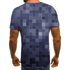 Mosaic plaid texture shirts special texture 3D tshirt men art costume Casual different