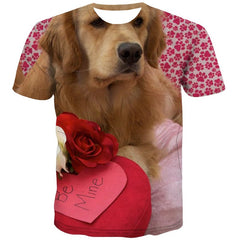 tshirt dog Puppy Cute Pets Novelty 3D shirt Cool men big Smart dogs art costume