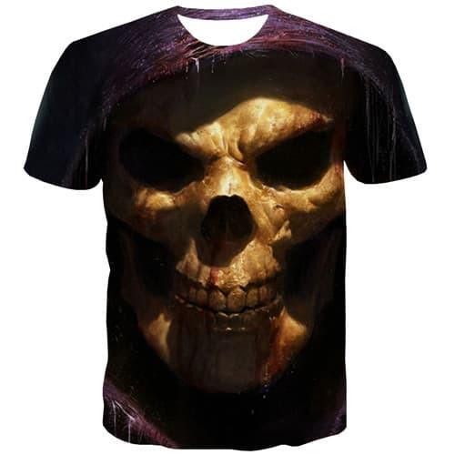 Skull T-shirt Men Terror Tshirt Anime Black Hole T-shirts Graphic Hip Hop Shirt Print Harajuku Tshirts Novelty Short Sleeve - KYKU