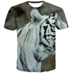 Tiger T shirts Men Animal T shirts Funny Leopard Tshirt Printed Ferocious T-shirts 3d Harajuku Tshirt Anime Short Sleeve summer - KYKU
